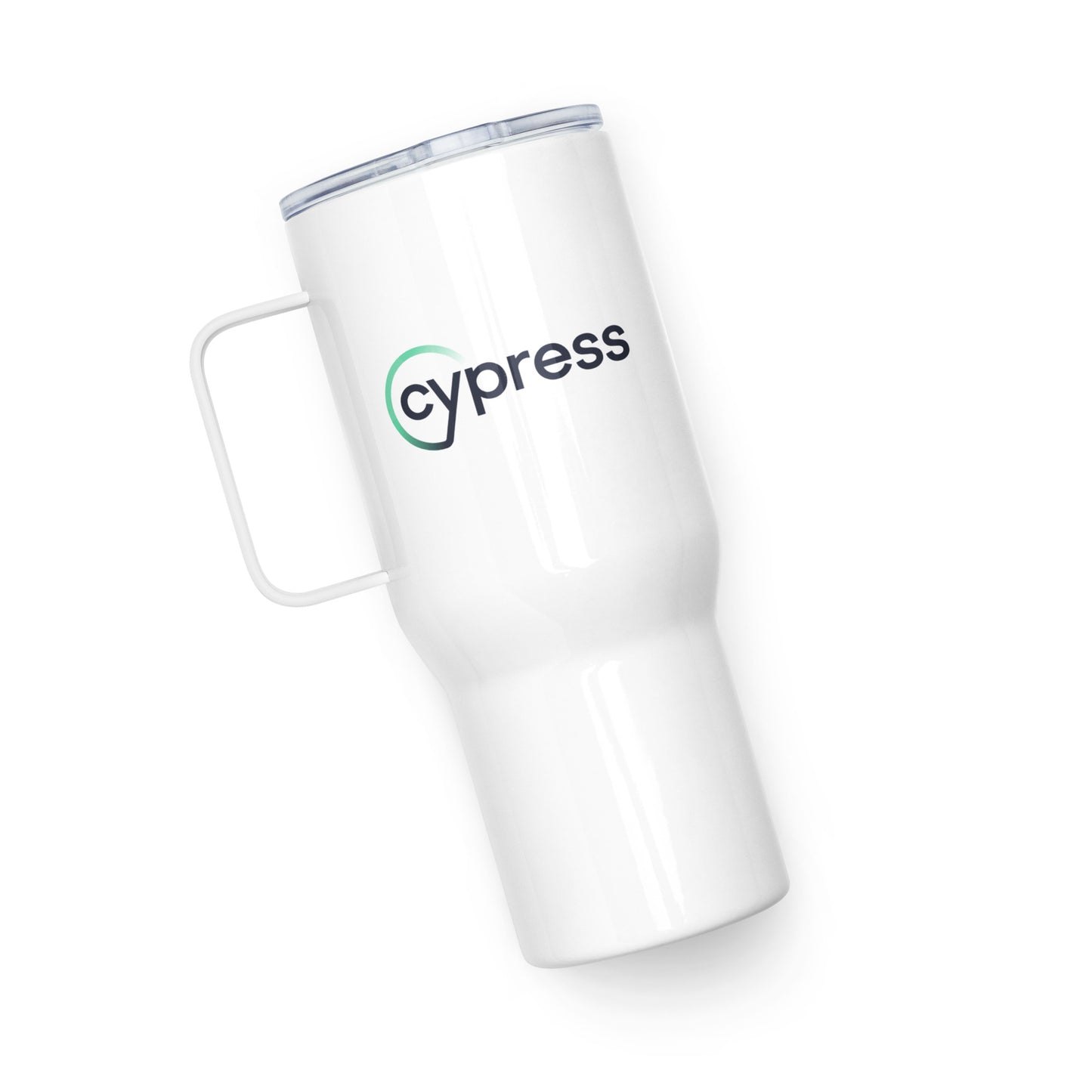 Travel mug with a handle